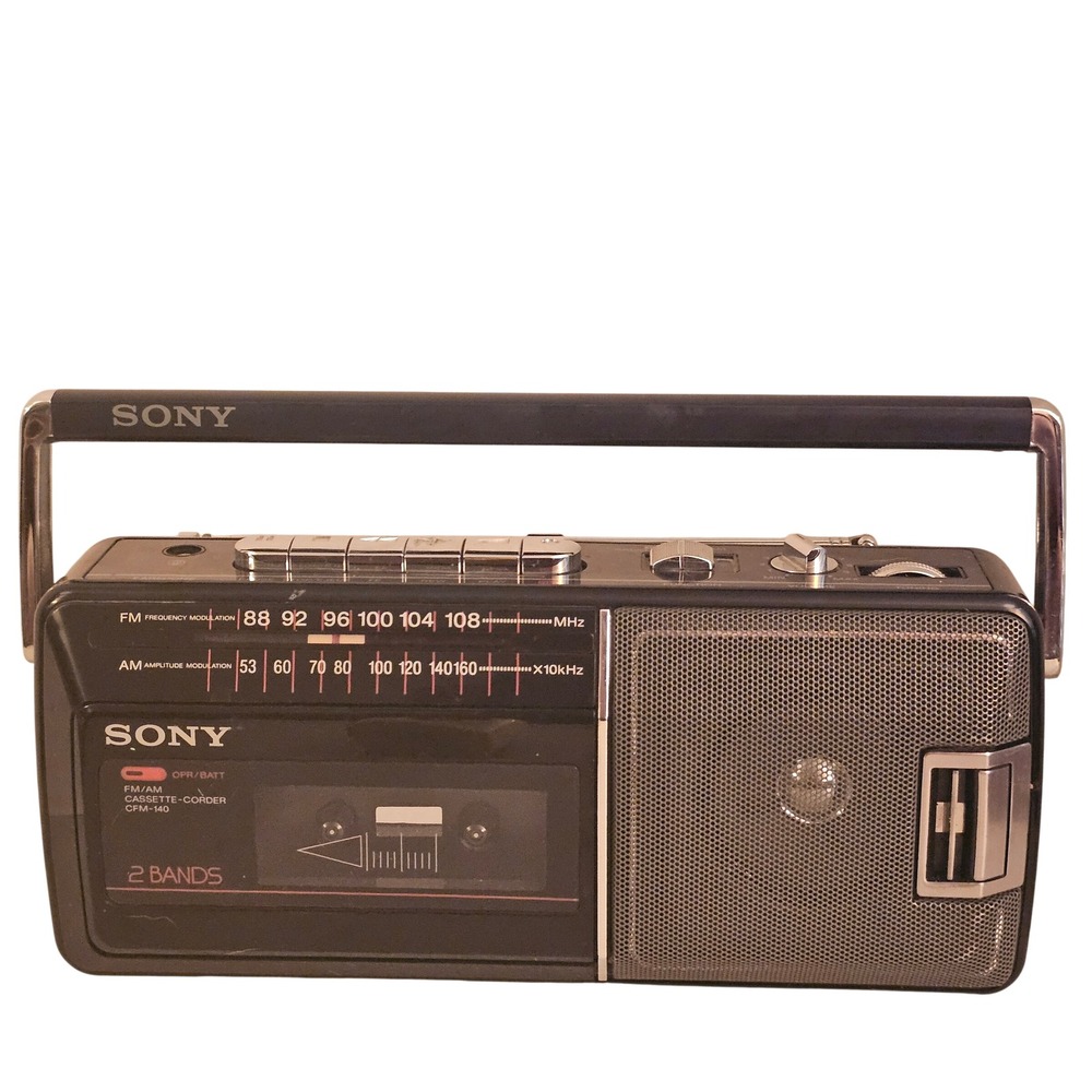 Vintage Sony CFM-140 Cassette-Corder 2 Bands AM FM Portable Radio Korea Boombox